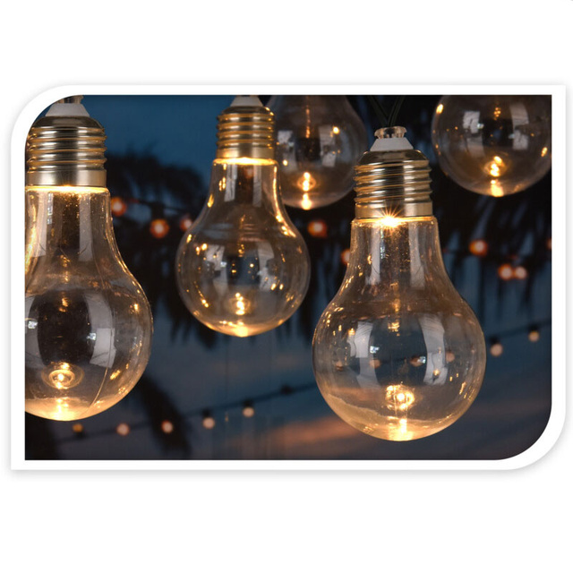 Ghirlanda gradina PARTY, solara, 10 lumini in forma de bec