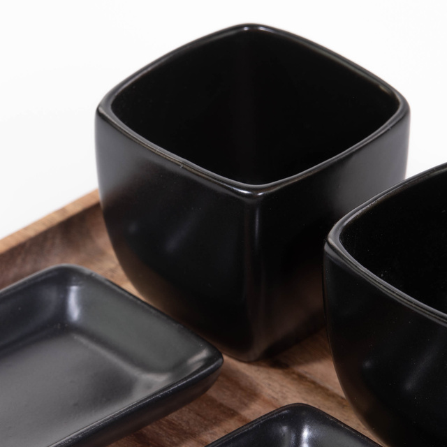 Set pentru aperitive pe tava de lemn, 25 x 16 cm