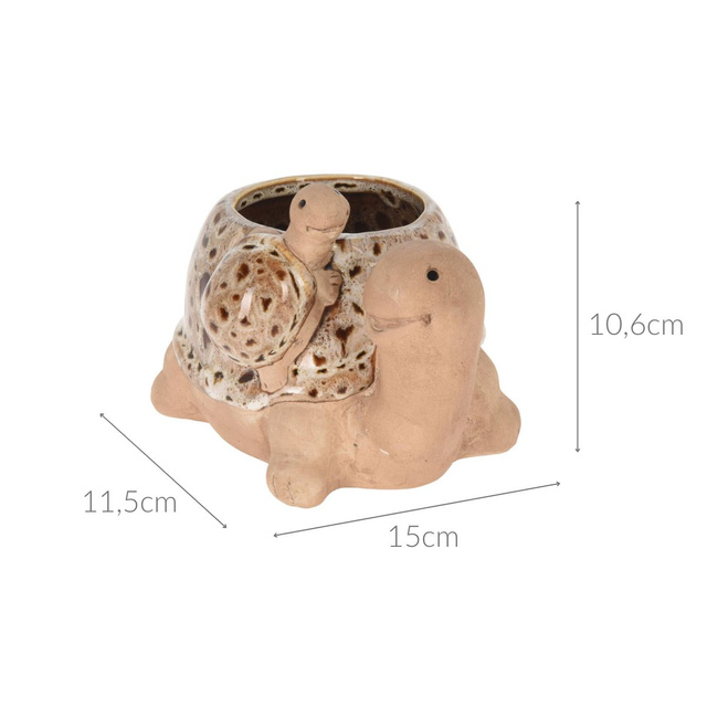 Ghiveci de gradina din portelan, broasca testoasa, 15 x 11 cm