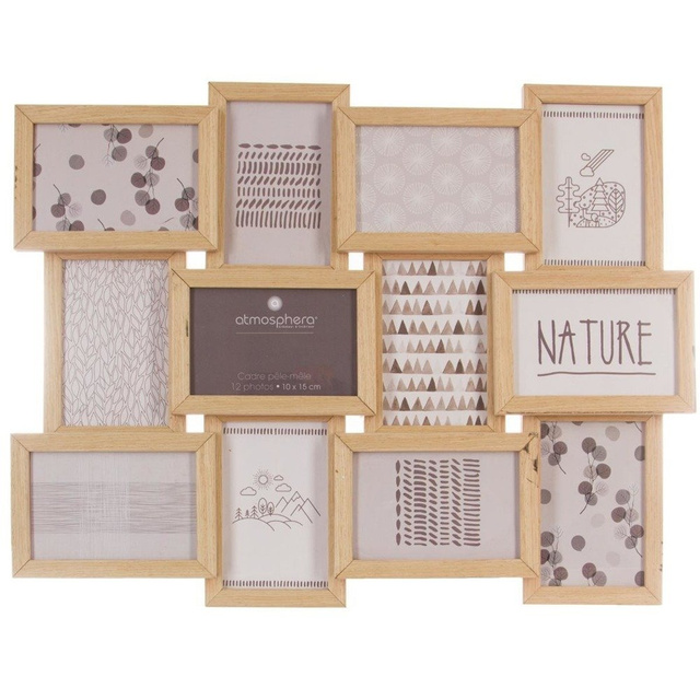 Rama foto colaj 12 fotografii, Bej, 60x46x3 cm