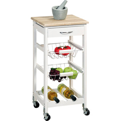 Bar de bucătărie pe trei niveluri cu suport pentru sticle și sertar, alb, Kesper