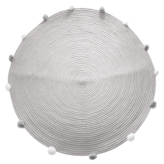 Covor roz pentru copii cu pompon, Ø 90 cm