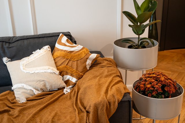 Fata de perna decorativa MIRADE, model abstract, bumbac, 40 x 40 cm