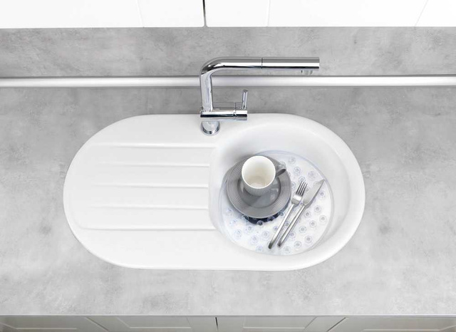 Covoras rotund pentru chiuvetă Kristal WENKO, protecție transparentă reduce stropirea cu apă