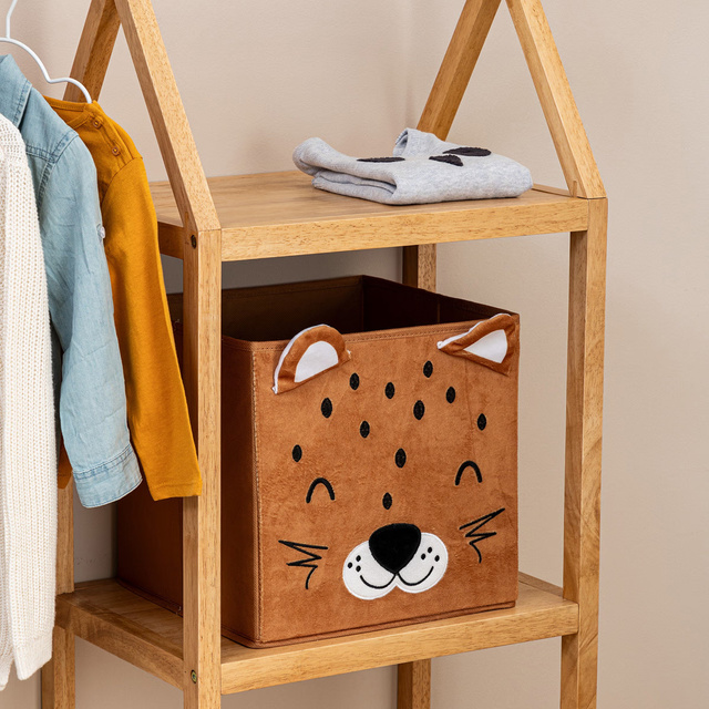 Cutie de depozitare catifea Leopard 29 x 29 cm