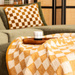 Pătură tricotată cu carouri Coral 130 x 180 cm