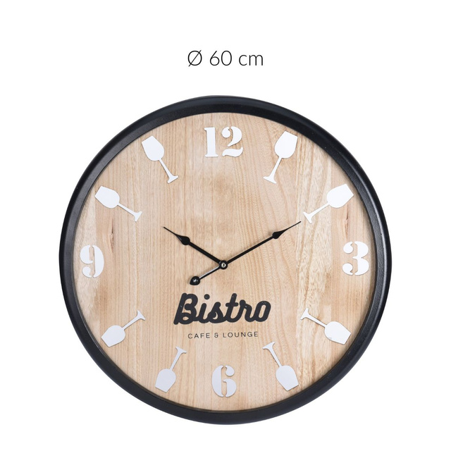 Ceas de perete BISTRO, 60 cm, lemn