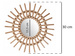 Oglindă în cadru de răchită, în formă de soare, Ø 30 cm