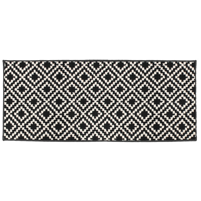 Covor de bucatarie LOSIBI, alb si negru, design scandinav