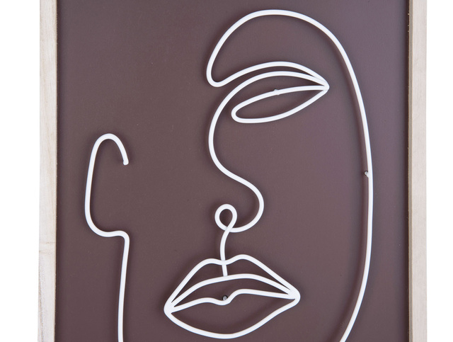 Decor de perete cu motiv metalic al feței, ART LINE