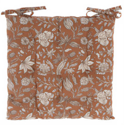 Perna pentru scaun legată, model cu flori, 100% bumbac, 40 x 40 cm