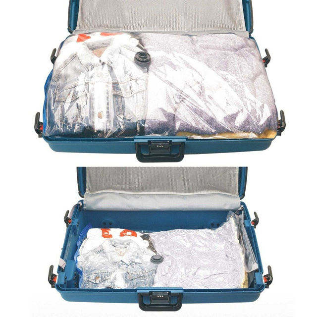 Sacii vacuum pentru haine, huse. 2 dimensiuni de pungi în set: XXL și L.