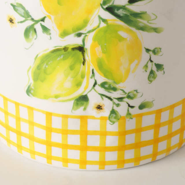 Recipient de bucătărie din ceramică cu model de lămâie, LEMONY