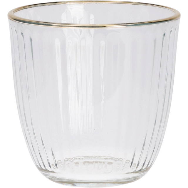 Pahar striat cu margine aurie, 295 ml