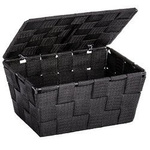 Coș cu capac pentru depozitare ADRIA, WENKO, negru