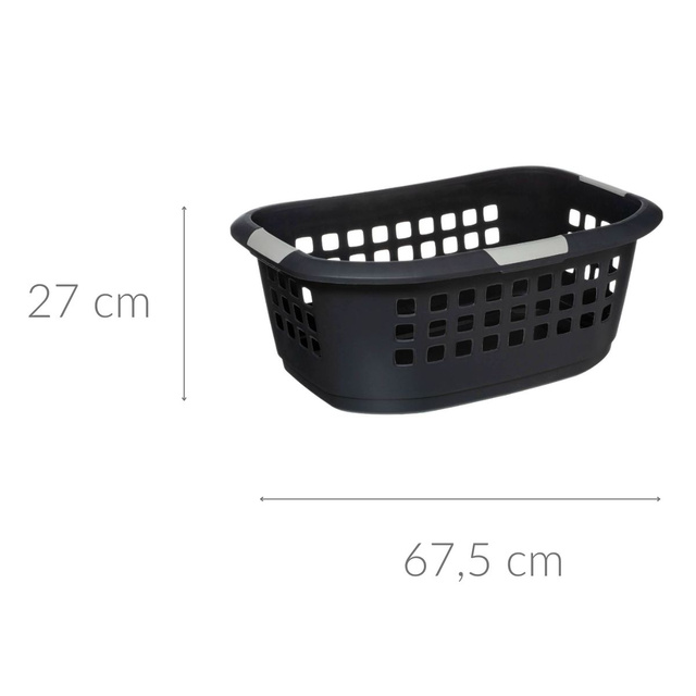 Coș de rufe din plastic, negru, 51 l
