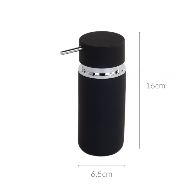 Dispenser săpun lichid RUBBER, 16 cm, Negru, ZELLER