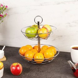 Platou pentru fructe, 2 niveluri - oțel cromat, ZELLER