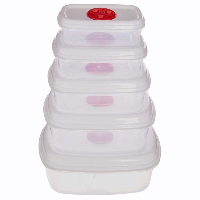 Set recipiente pentru alimente, 5 dimensiuni, ideale pentru microunde