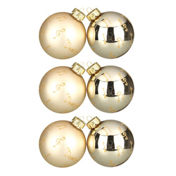 Set 6 globuri de culoare sampanie, 6 buc, 7 cm