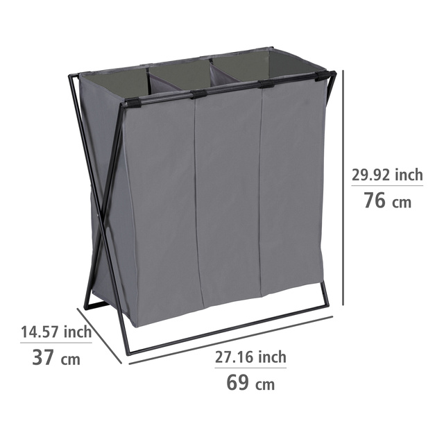 Coș de rufe cu trei compartimente, Trio, WENKO
