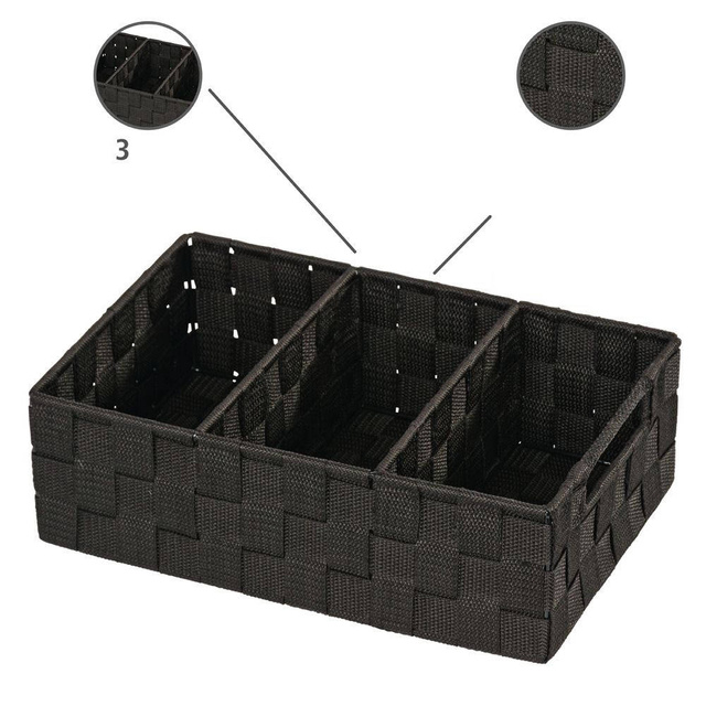 Organizer ADRIA BLACK - recipient de baie, WENKO, negru