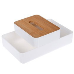 Organizator cosmetic cu capac din bambus, 26 x 17 cm