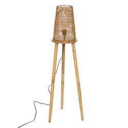 Lampa de podea AJMAL cu impletitura naturala, 127 cm