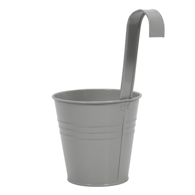 Husa din zinc pentru ghiveci cu carlig, 13 x 13,5 cm