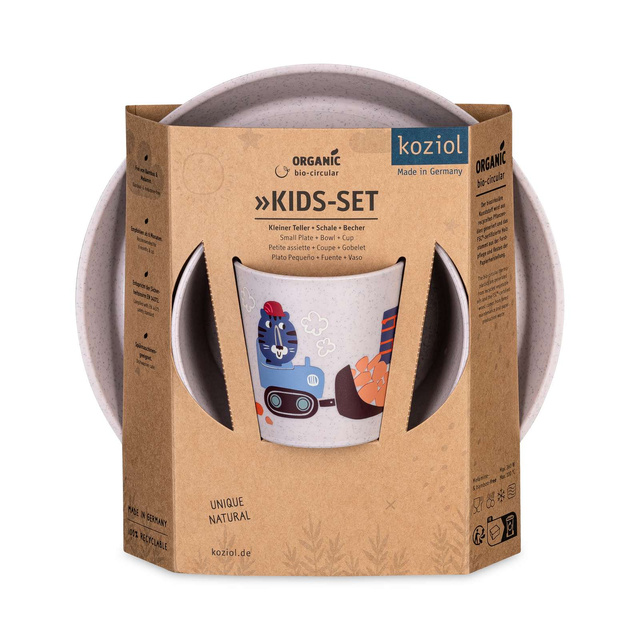 Set vesela pentru copii: farfurie, bol, cana DREAMS, KOZIOL