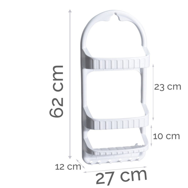 Raft baie 3 nivele Caddy, Alb, 62x12x27 cm, Wenko