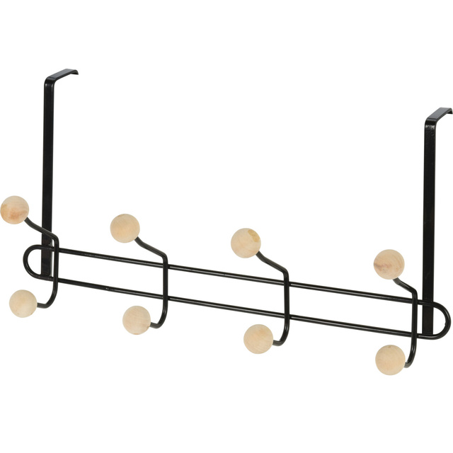 Suport pentru ușă, metalic, cu mânere din lemn, 40 x 22 x 10 cm