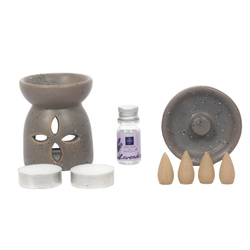 Lămpă aromatică + bețișoare parfumate HAPO, 9 piese