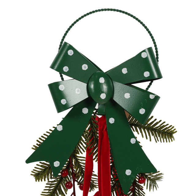 Decorațiune de Crăciun cu clopoței metalici, 29 cm, verde