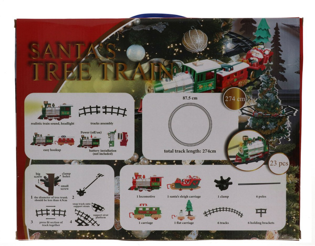 Trenuleț de Crăciun pentru brad, 23 de elemente, Ø 87,5 cm