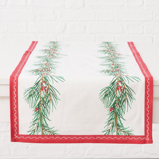 Culoar de masă festiv din bumbac CHARLENE, 140 cm