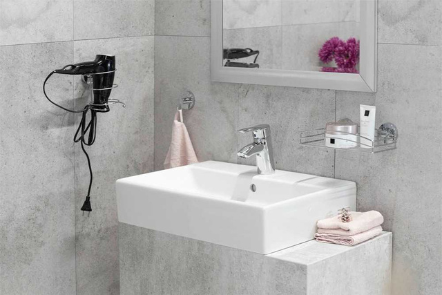 Suport pentru uscător de păr MILAZZO, Vacuum-Loc - oțel cromat, WENKO