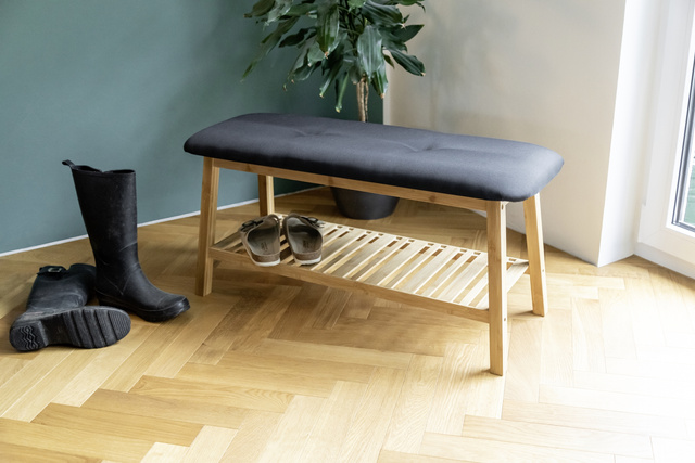 Dulap pantofi cu scaun, bambus, Ecori, WENKO