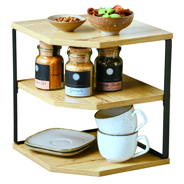 Raft bucatarie coltar cu trei polite, 26 x 28 cm