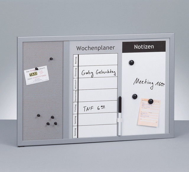 Tablă pentru notițe WOCHENPLANER, 3 în 1, 60x40 cm, ZELLER