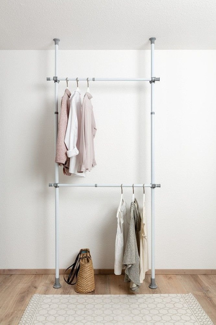 Șină de garderobă, șină de îmbrăcăminte HERKULES 2 bucăți, 75-120 cm, WENKO