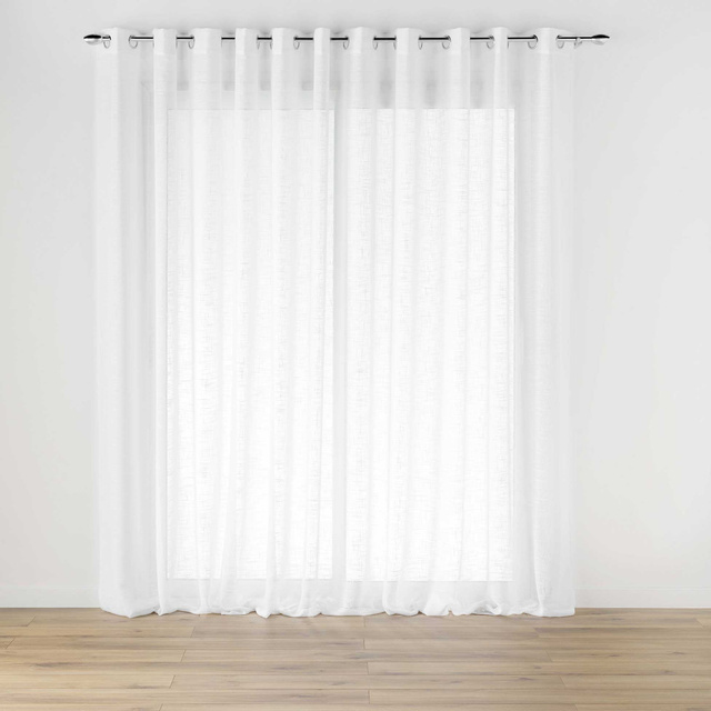 Perdea largă cu inele, cu efect de in, HALTONA, 400 x 240 cm