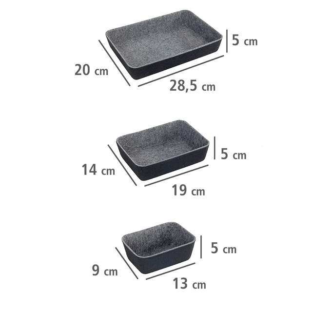 Organizatoare din fetru pentru sertar, 7 bucati, WENKO