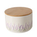 Recipient ceramic LAVANDER cu capac din bambus, Ø 16 cm