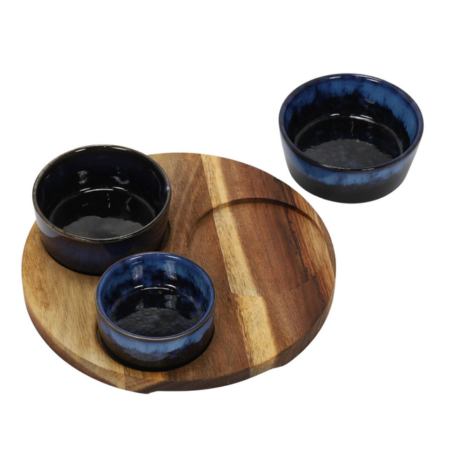 Tava de gustare cu boluri din gresie, Ø 20 cm