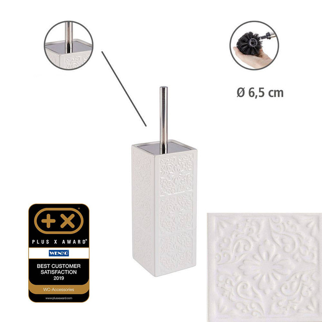 Recipient pentru perie CORDOBA + perie WC, WENKO, alb