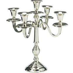 Candelabru cu cinci brațe, argintiu, 30 cm, model 1