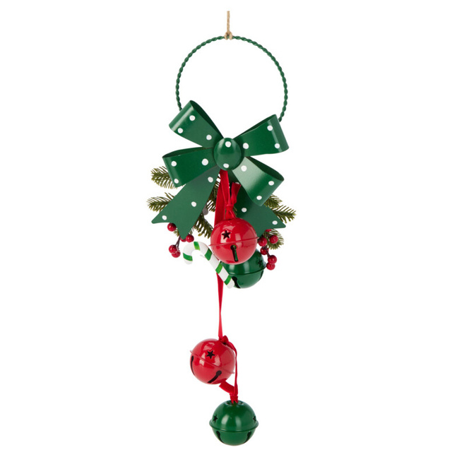 Decorațiune de Crăciun cu clopoței metalici, 29 cm, verde