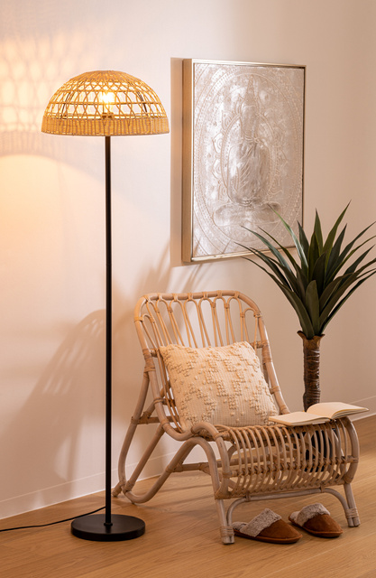 Lampă de podea RORY cu abajur împletit, Ø 40 × 150,5 cm