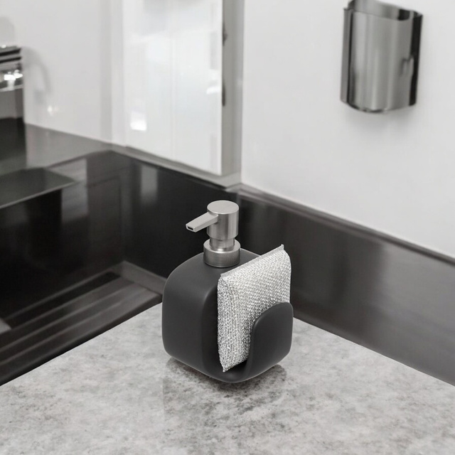 Dozator pentru detergent de vase, cu suport pentru burete